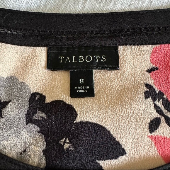 Talbots Womens AOP Floral Cut Out Short Sleeve Pullover Top Size S Career - Picture 8 of 9
